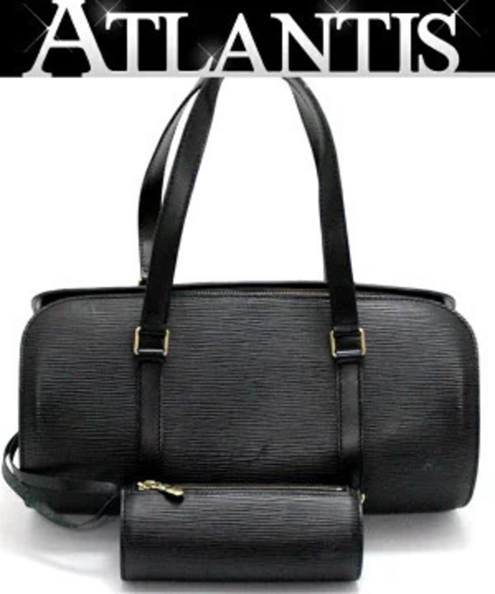 Louis Vuitton Soufflot Handbag Epi Leather Black